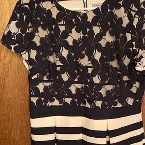 Black and Cream Midi Dress